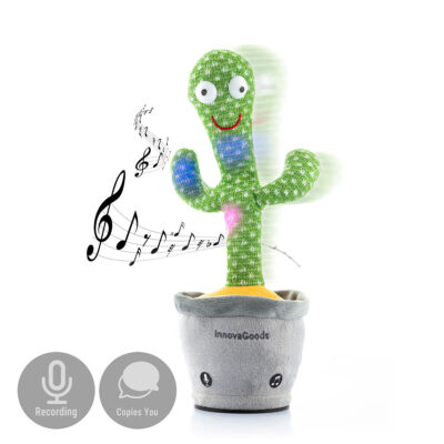 Tańczący Pluszowy Kaktus z Muzyką i Wielokolorową Diodą LED