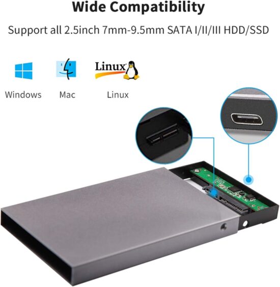 Obudowa Dysku Twardego SATA HDD SSD 2,5" USB C - obrazek 2