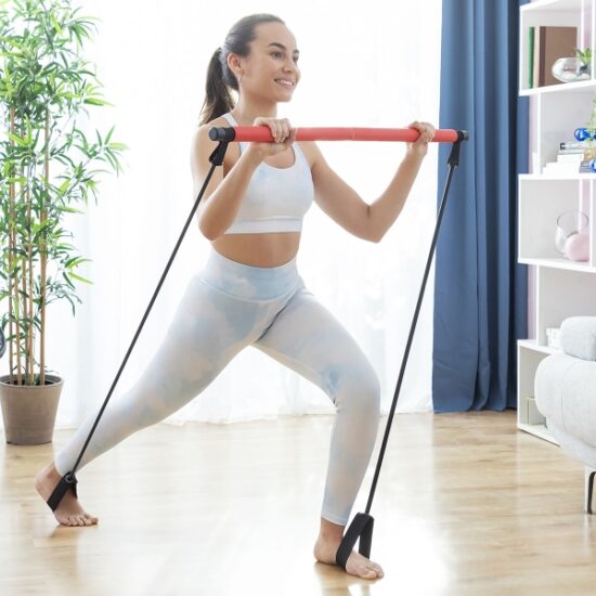 Drążek do Fitnessu z Taśmami Elastycznymi i Przewodnikiem - obrazek 12