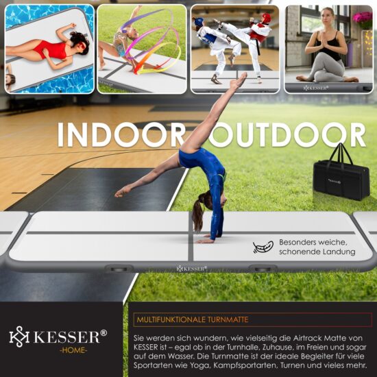 Mata gimnastyczna Nadmuchiwana mata fitness Airtrack 300x100cm - obrazek 3
