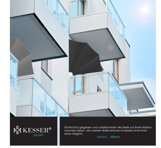 Składana markiza balkonowa z uchwytem ściennym | 140x140cm - obrazek 4