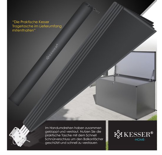 Składana markiza balkonowa z uchwytem ściennym | 140x140cm - obrazek 7