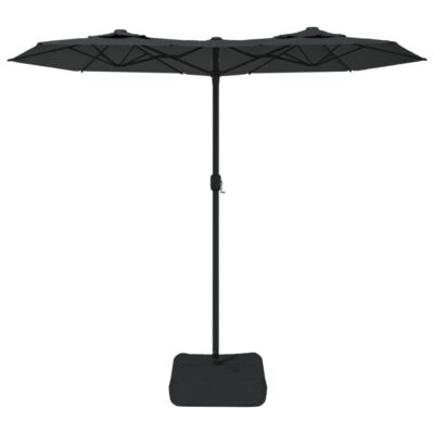 Parasol Ogrodowy z LED, Antracytowy, Podwójny 316×145 cm