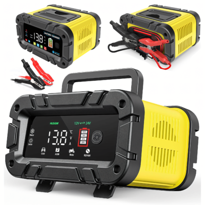 Prostownik z Boosterem do Akumulatorów 12/24V Ładowarka Mikroprocesorowa