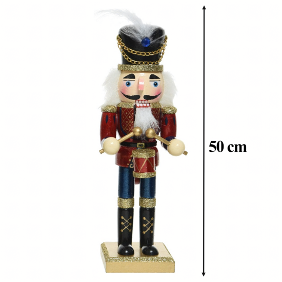 Drewniany Dziadek do Orzechów Figurka Ozdobna Świąteczna XXL 50 cm - obrazek 4