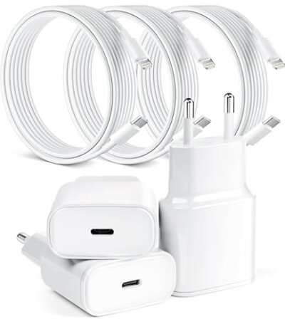 Ładowarka sieciowa 25W USB-C do iPhone x 3+kabel 2m x 3 | Szybkie ładowanie