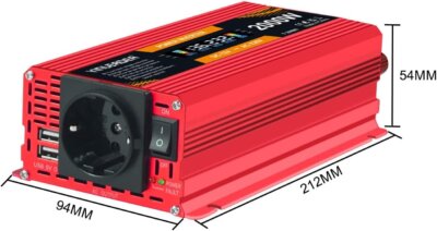 Przetwornica Napięcia Z Wyświetlaczem LCD 2 USB 2000 W