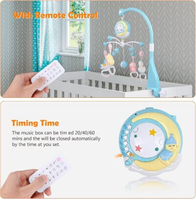 Karuzela Z Muzyką Lampka Nocna i Projektor z 150 Melodiami