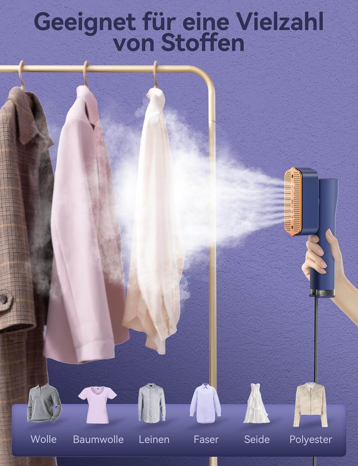 Parownica, Żelazko Parowe Do Ubrań, Żelazko Turystyczne 2 w 1 - obrazek 5