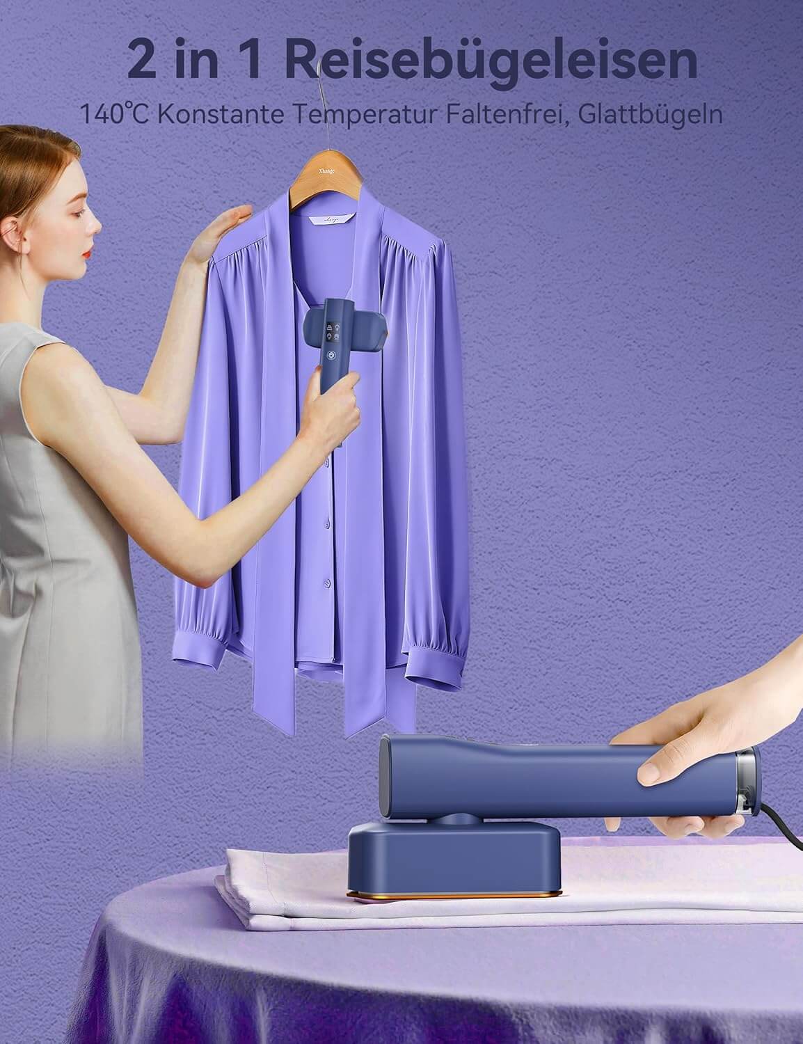 Parownica, Żelazko Parowe Do Ubrań, Żelazko Turystyczne 2 w 1 - obrazek 6