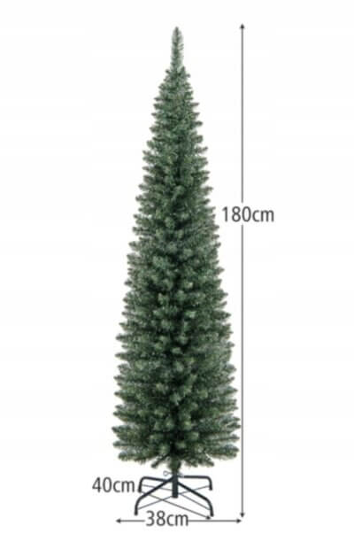 Sztuczna Duża  Choinka COSTWAY 180cm Wąska