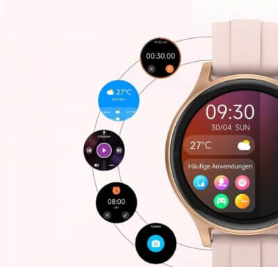 Smartwatch Zegarek Damski Różowy 2 Paski 1,27″
