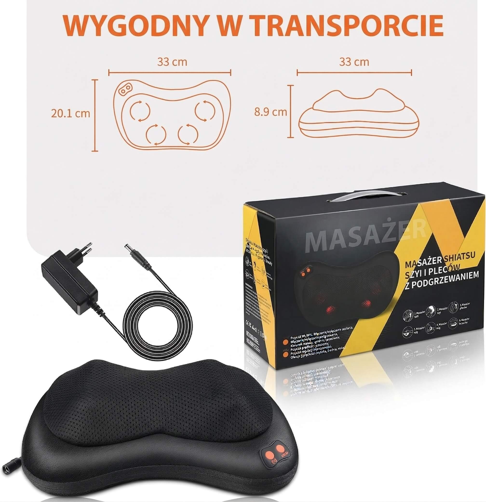 Masażer do Karku, Poduszka do Masazu Pleców, Ramion - obrazek 4