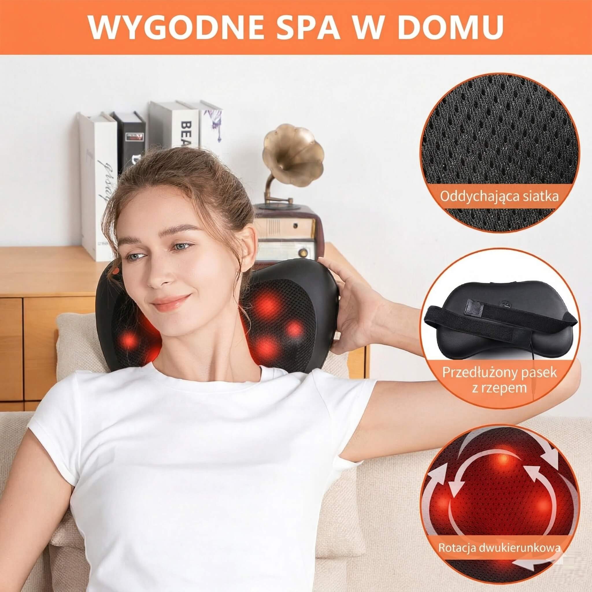 Masażer do Karku, Poduszka do Masazu Pleców, Ramion - obrazek 6