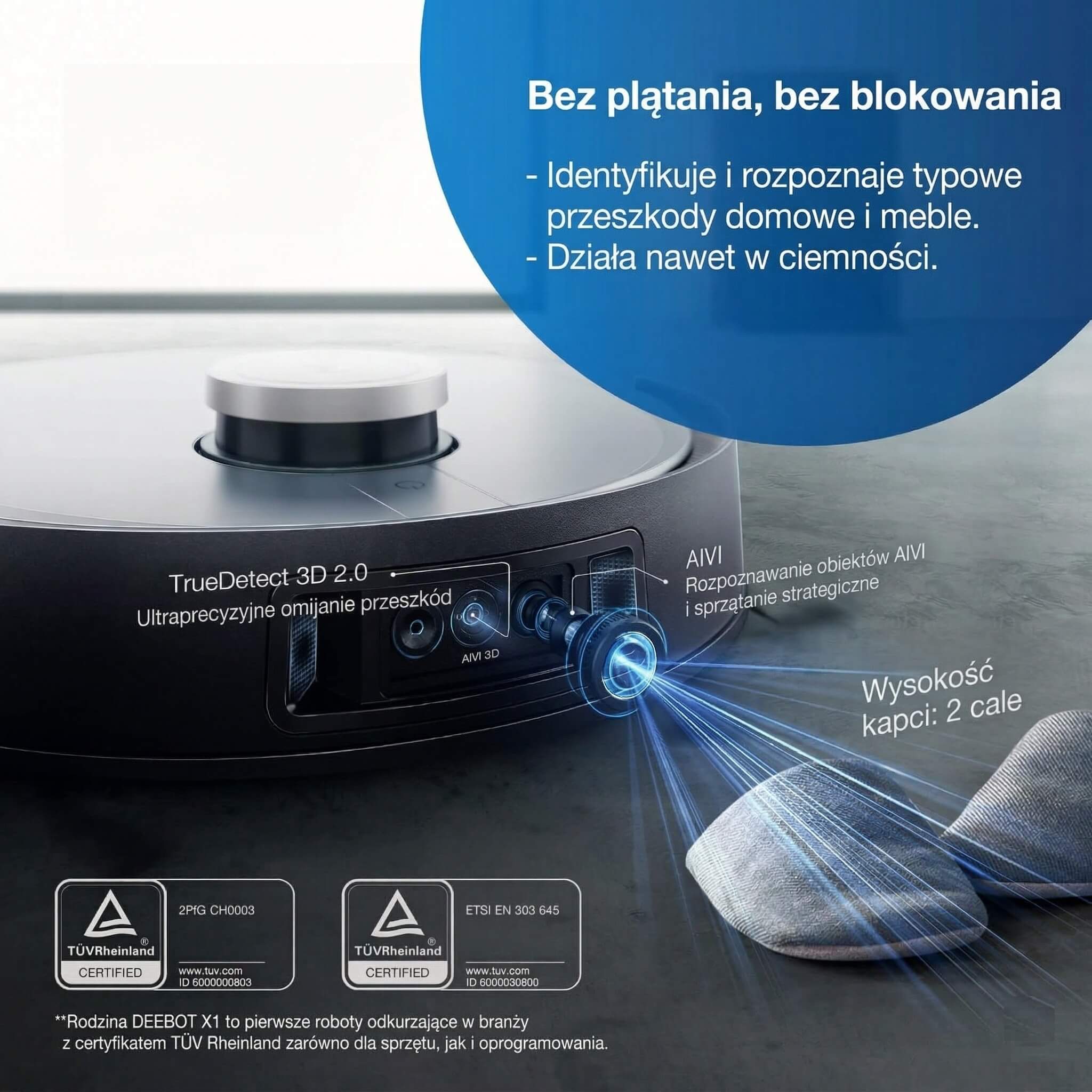 Robot Odkurzająco-Mopujący ze Stacją Czyszczącą 3w1 ECOVACS DEEBOT X1 TURBO - obrazek 11