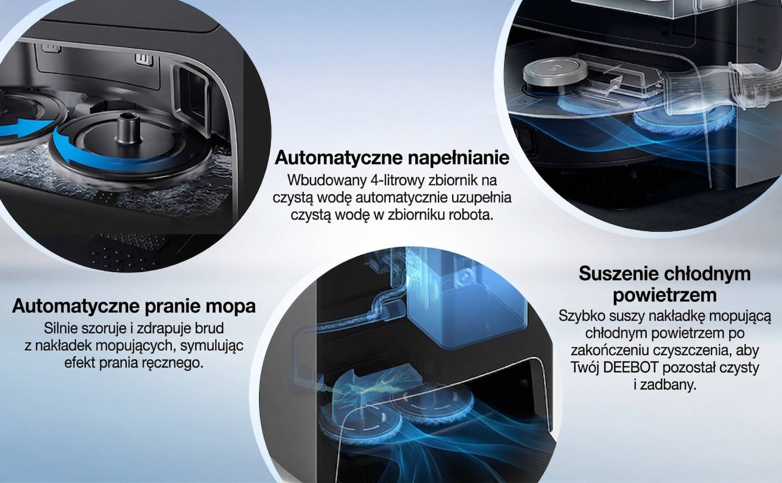 Robot Odkurzająco-Mopujący ze Stacją Czyszczącą 3w1 ECOVACS DEEBOT X1 TURBO - obrazek 4